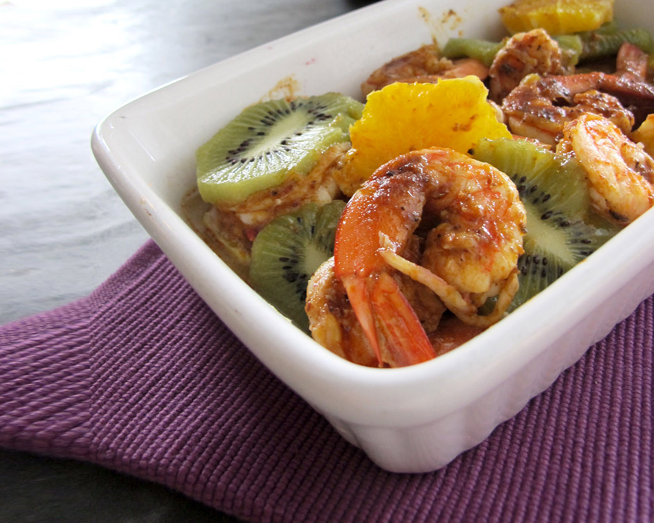 Curry Roasted Prawns with Sweet Oranges