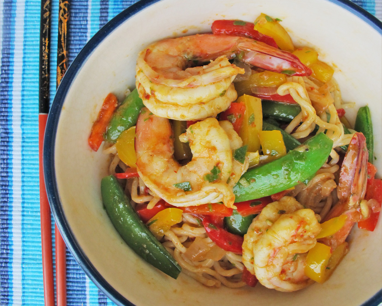 Panang Curry Prawn with Noodle