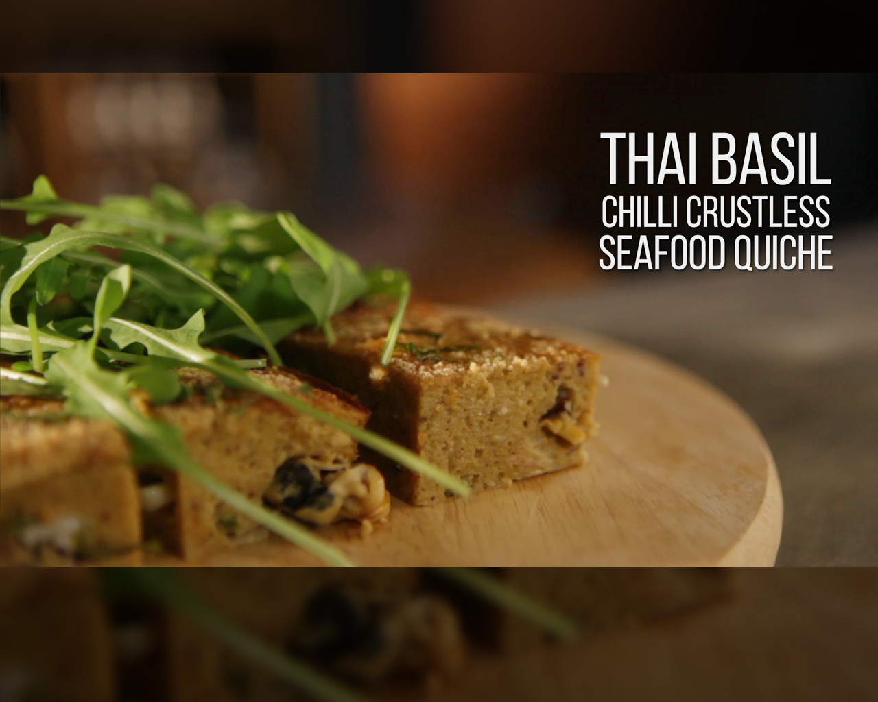 Thai Basil Chilli Crustless Seafood Quiche