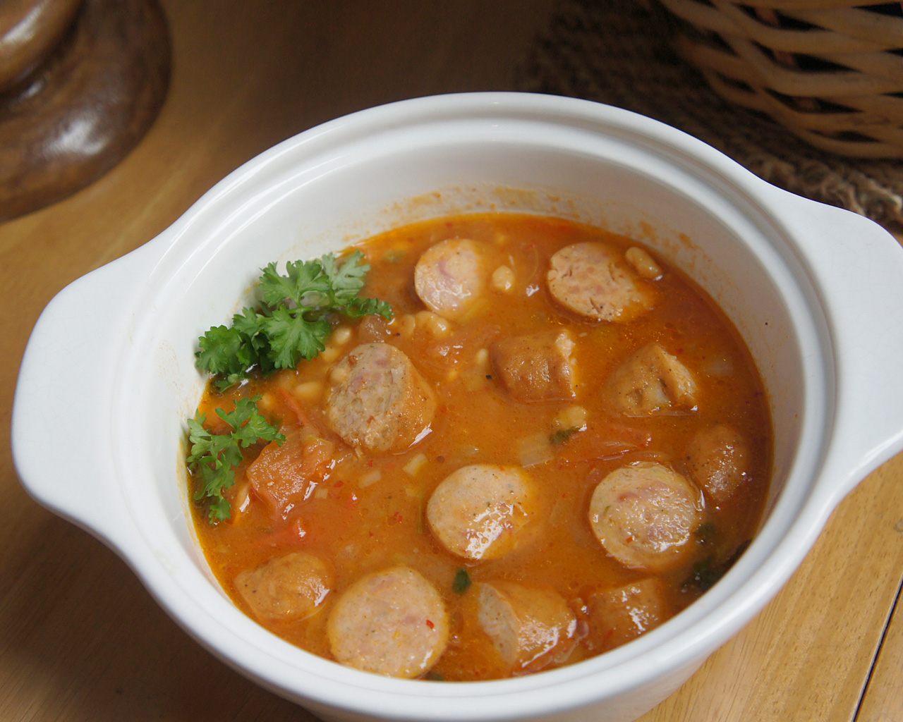 Spicy Sausage Bean Soup