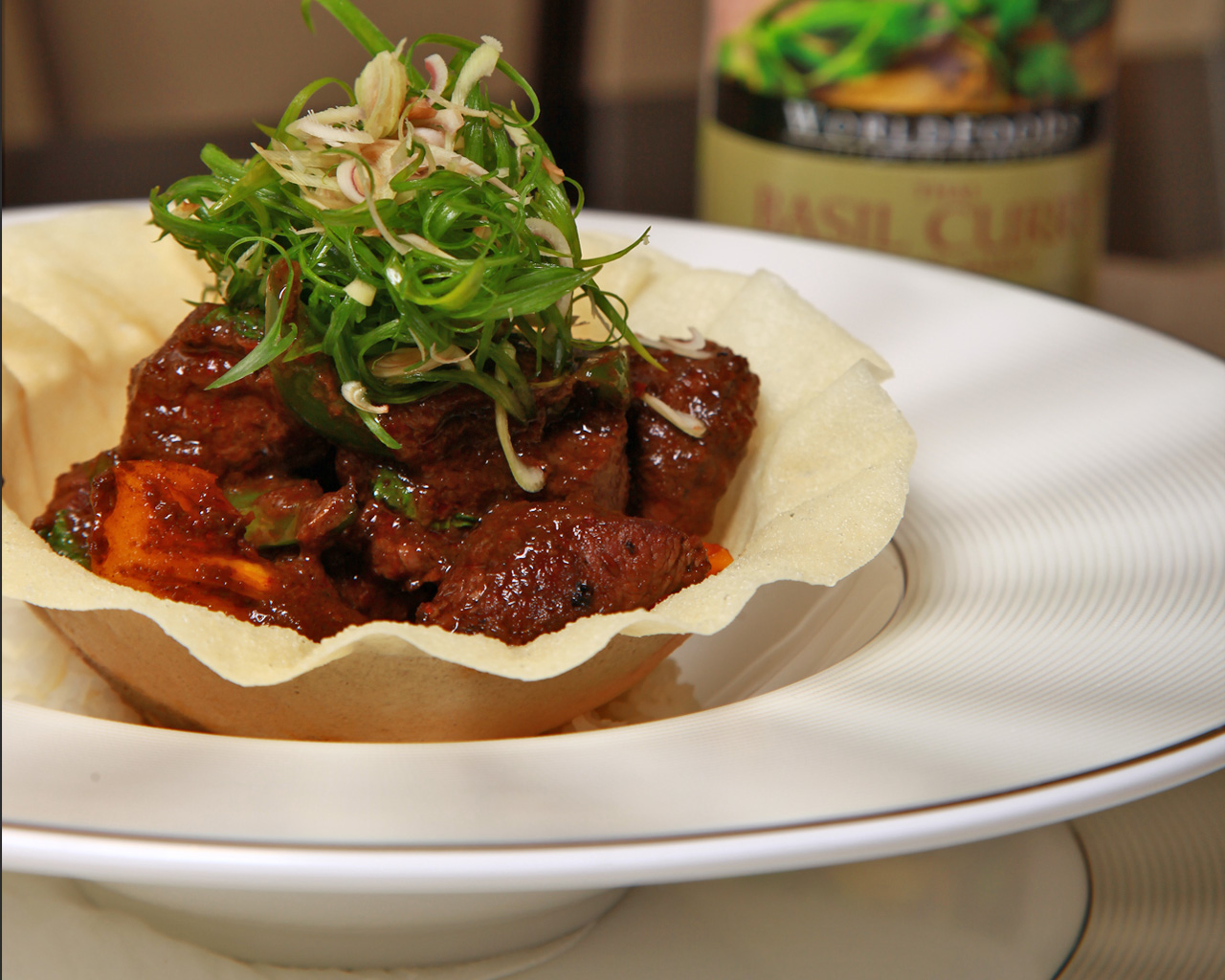 WorldPlatter brought to you by WORLDFOODSBeef with Basil Curry Sauce